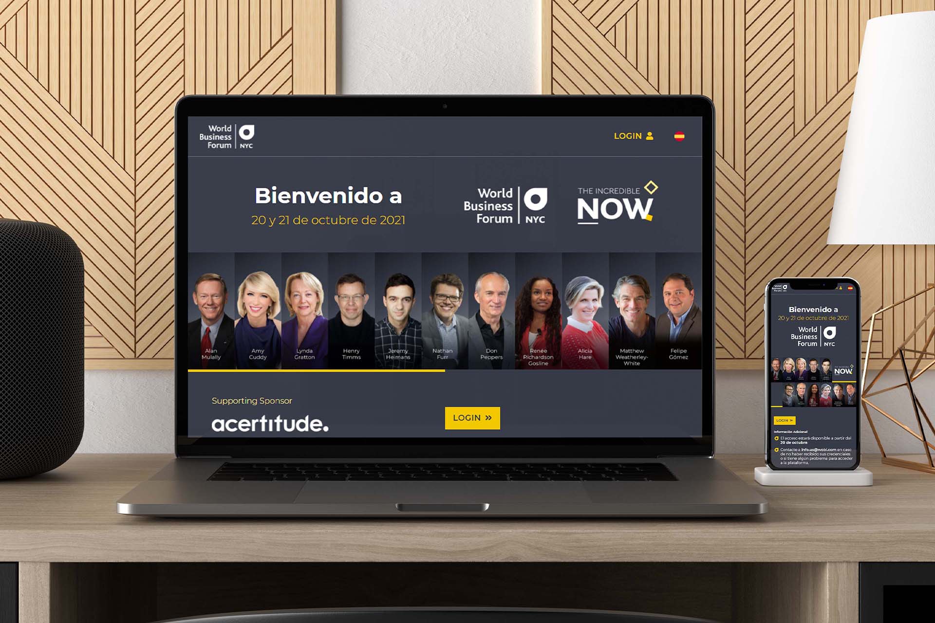 plataforma durante el evento online