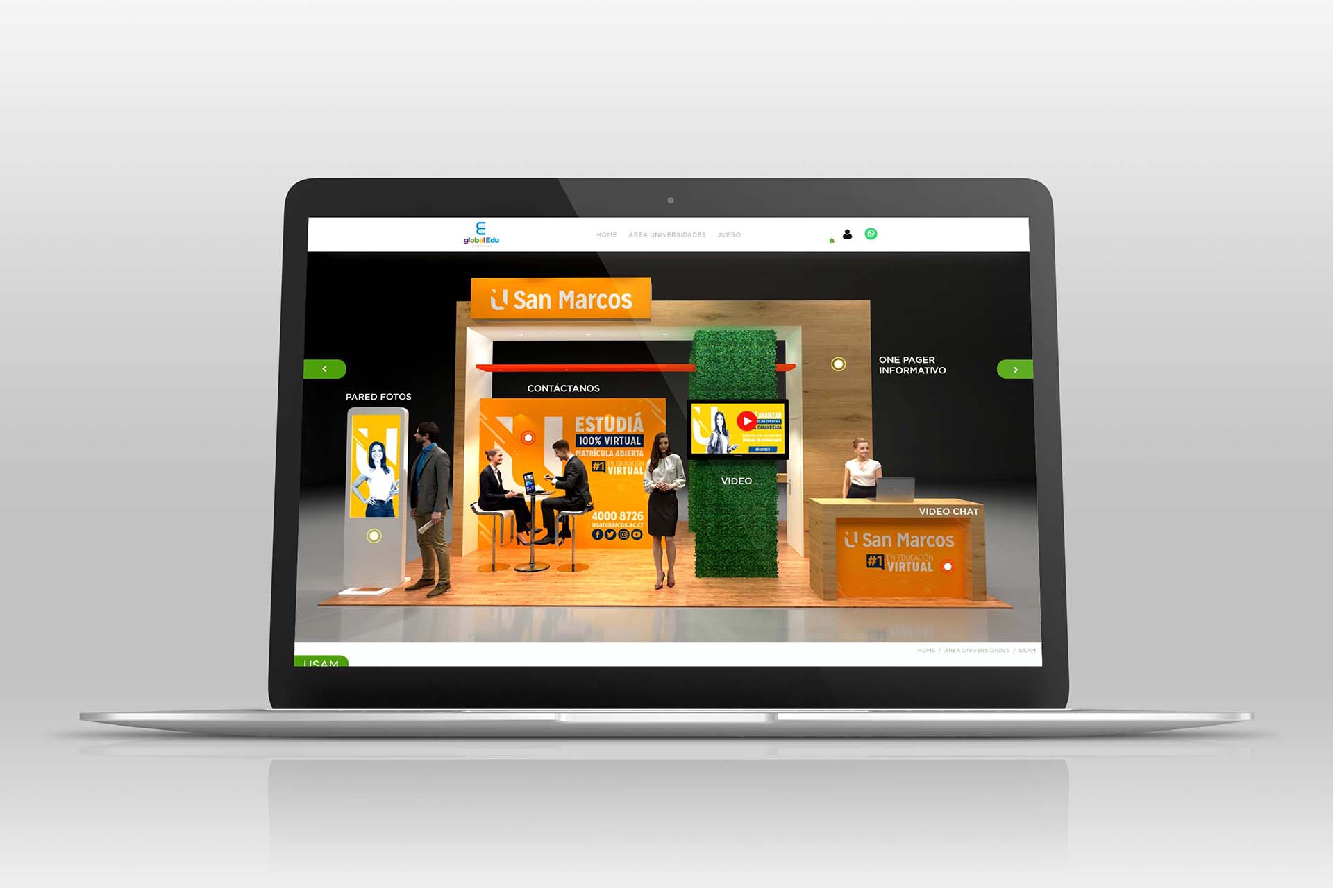 un stand durante la feria online