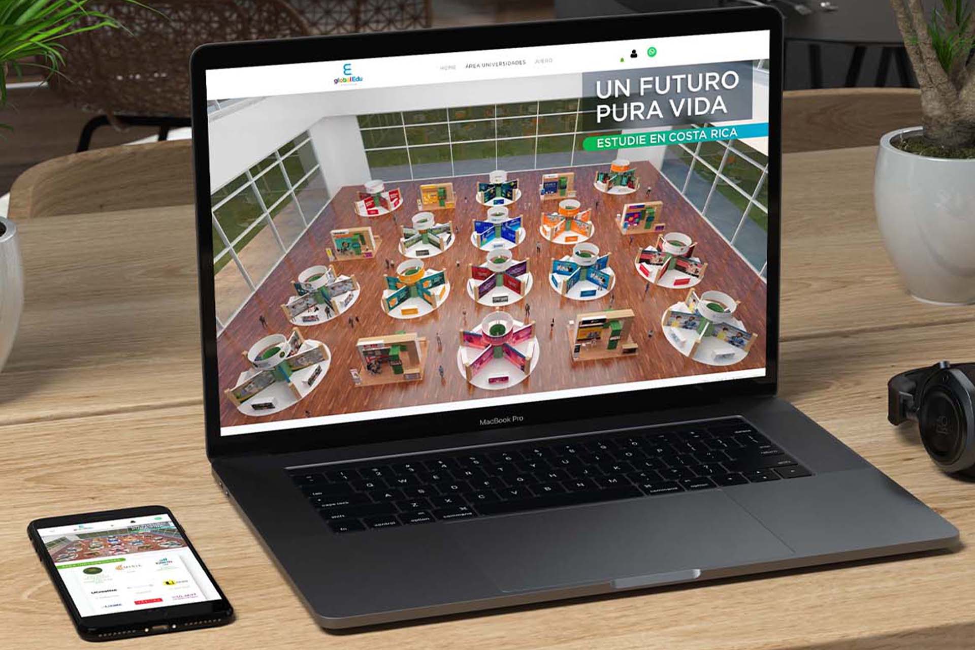 area de stands en feria virtual