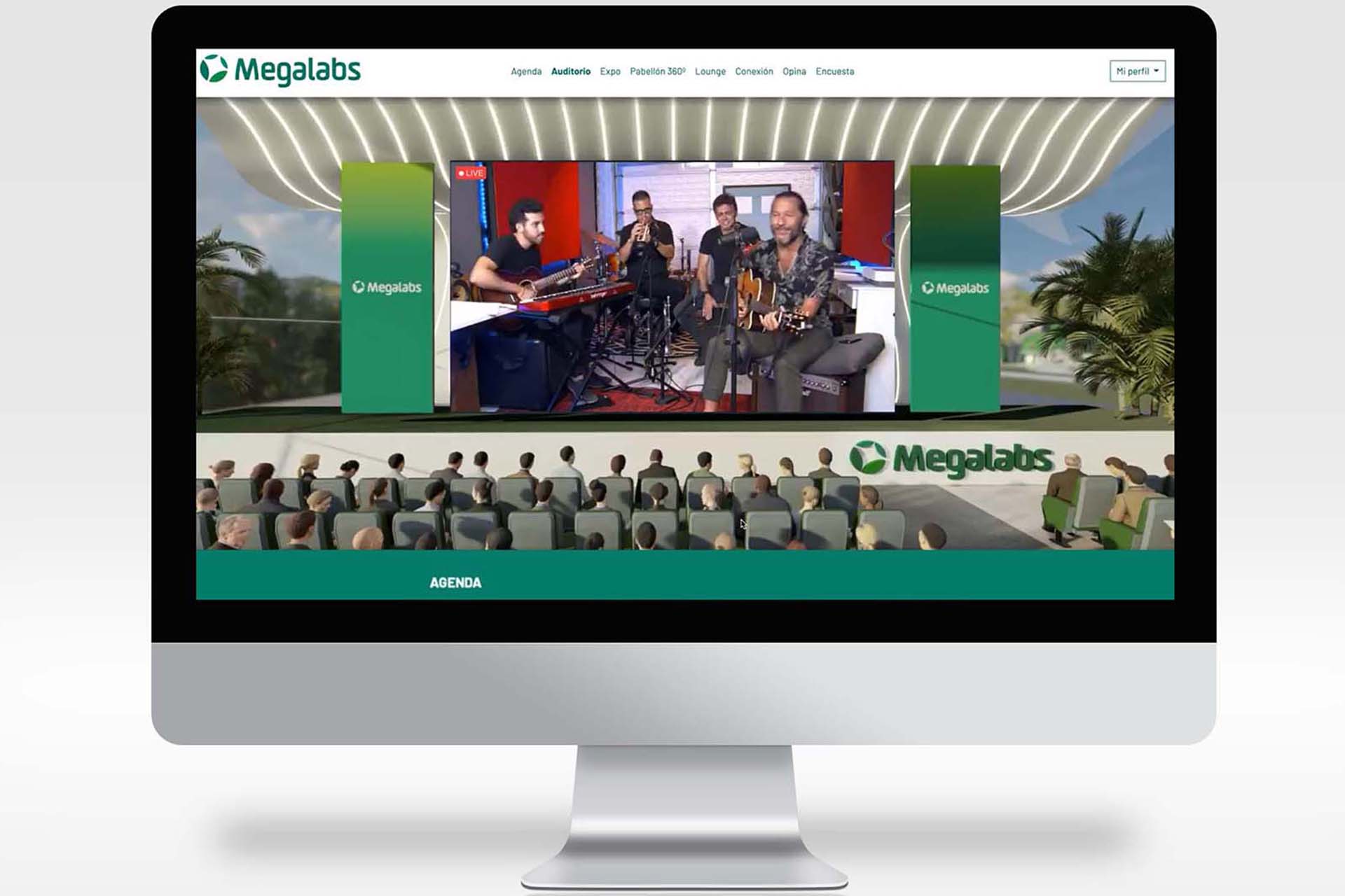 concierto en el auditorio durante una gala virtual