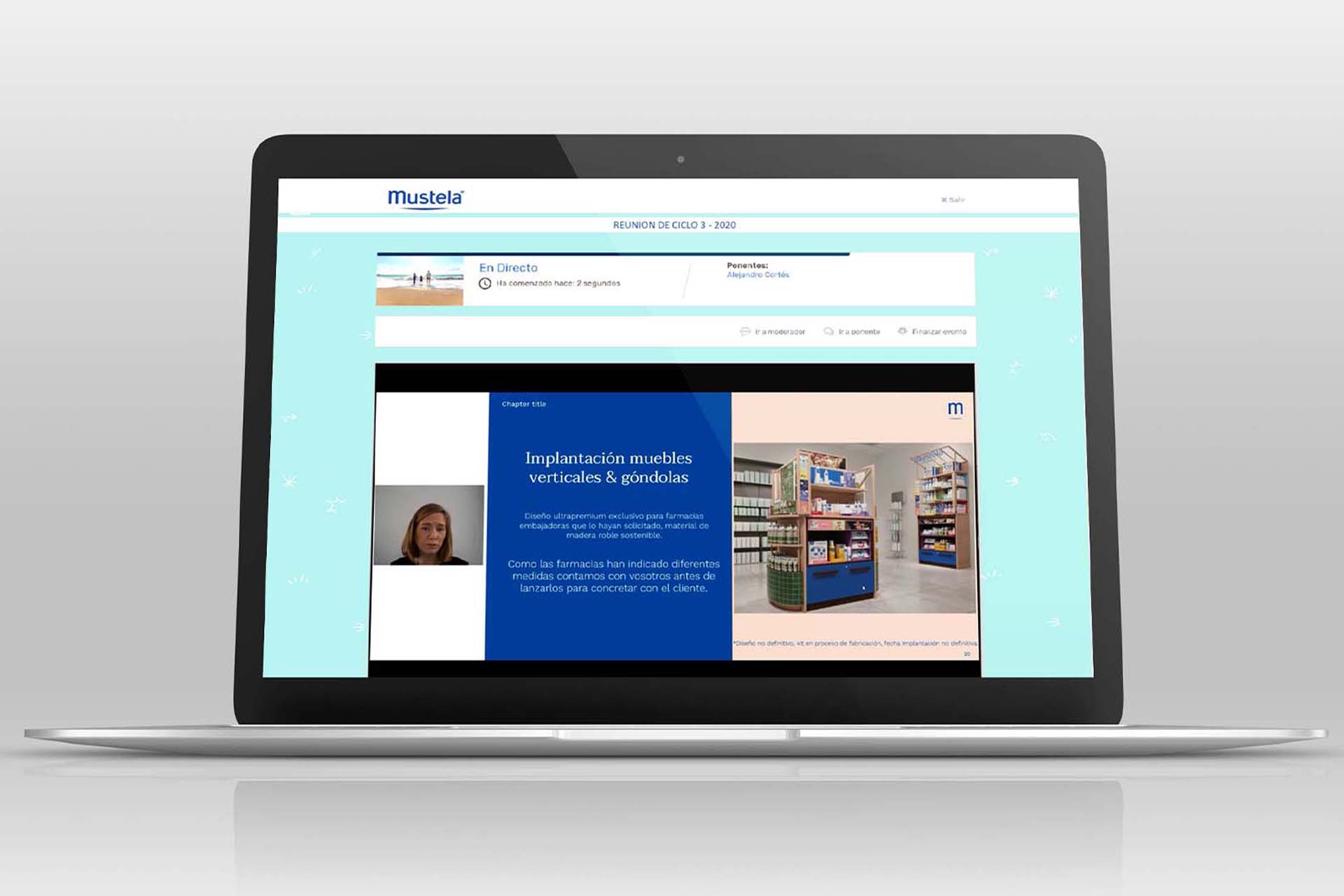 directo durante un showroom virtual de productos